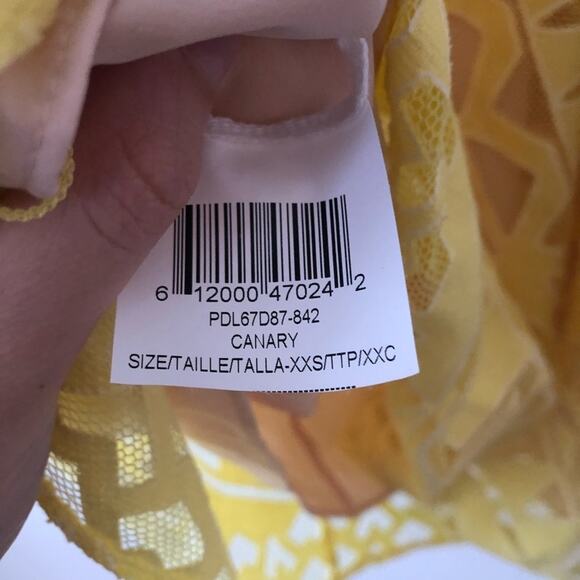 BCBGMaxazria Jenni Canary Yellow Ruffle Mini Dress - Picture 5 of 6